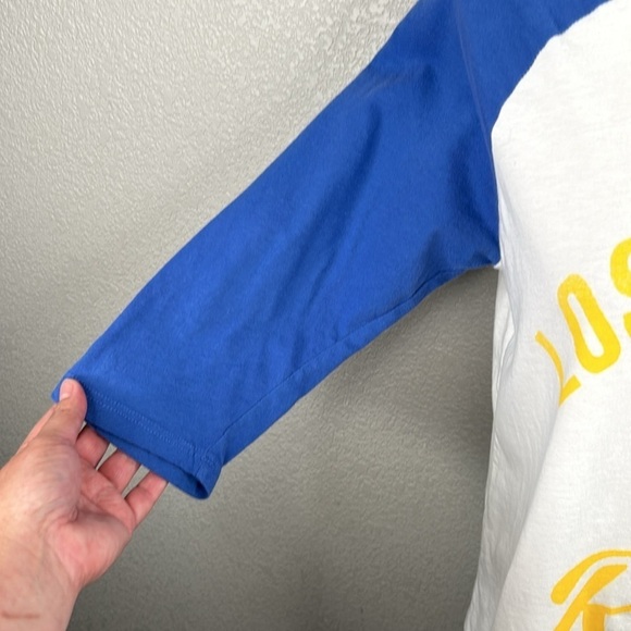 Junk Food Los Angeles Rams Women's Raglan 3/4 Sleeve Crewneck T-Shirt Size Large - Picture 3 of 7